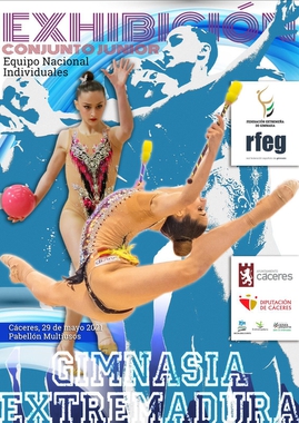 Cáceres acoge el sábado una exhibición del Equipo Nacional Junior de conjuntos de Gimnasia Rítmica en el Pabellón Multiusos
